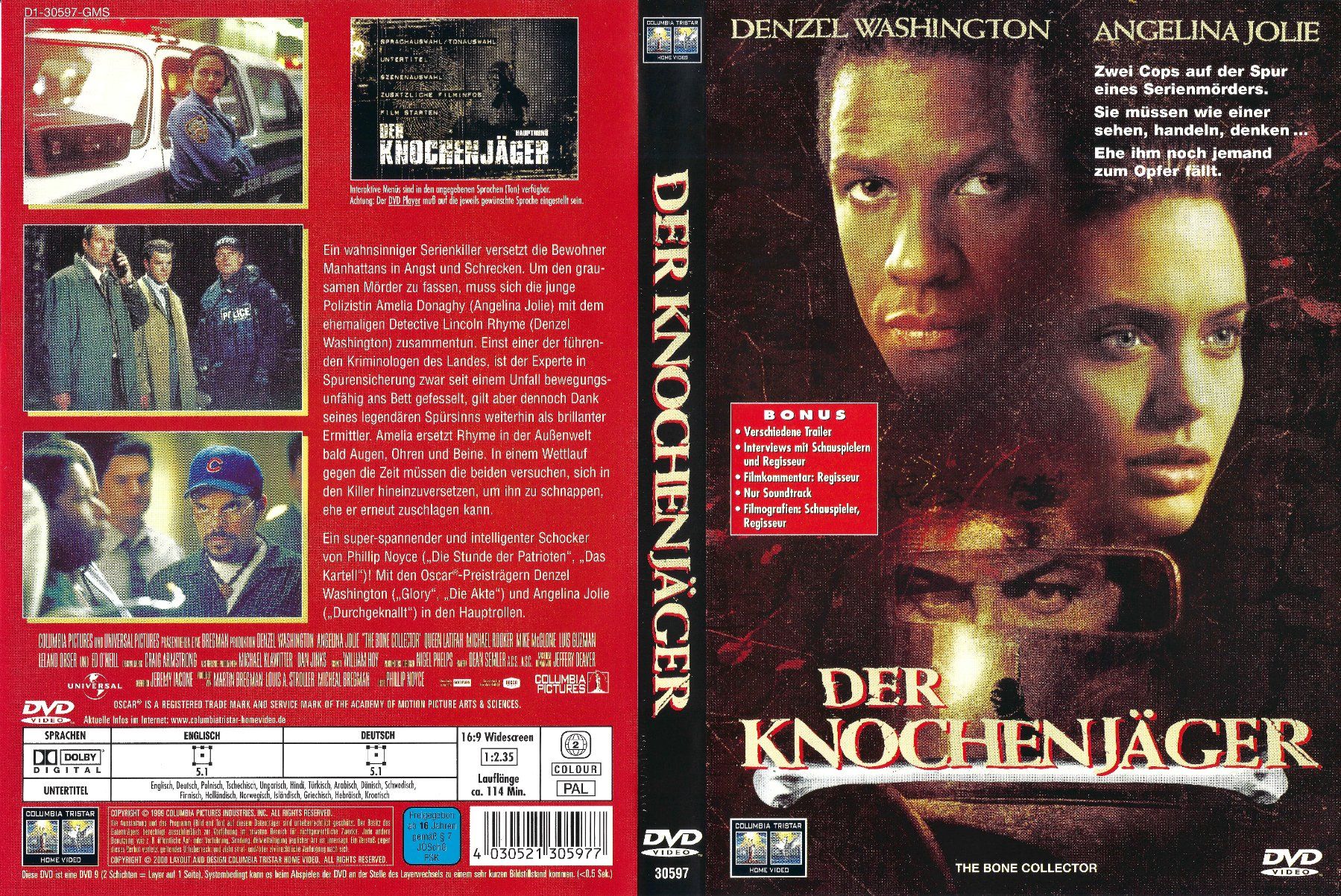 Alle DVDs: Der Knochenjäger – Gebraucht aus Zürich von Cineasten