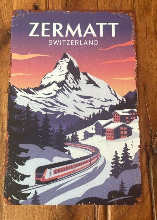 Insegne: Zermatt - schönes Blechschild - neu!!! – Nuovo e nell'imballaggio originale da Bremgarten AG venduto da Eurotiz
