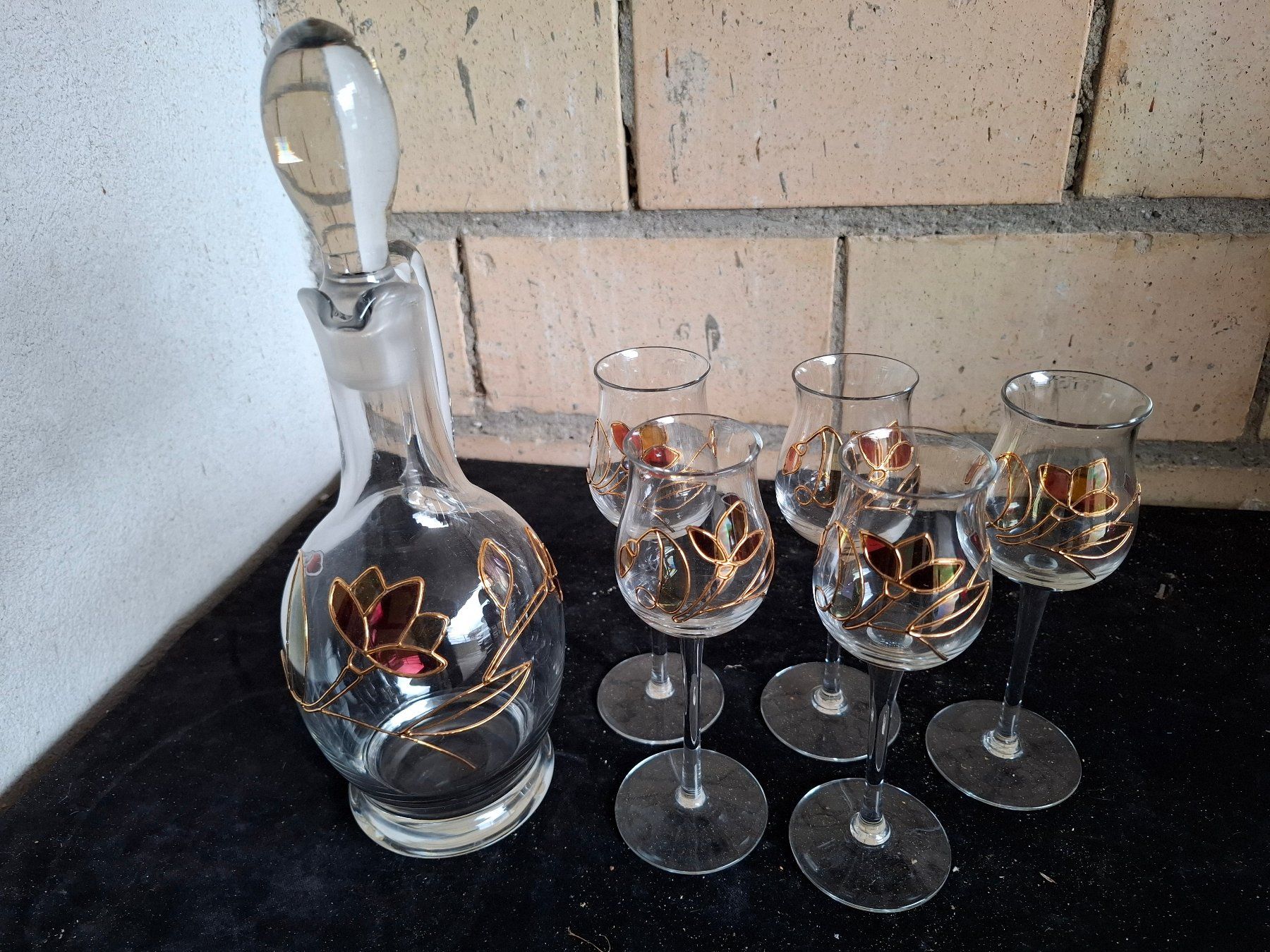 Caraffe: Karaffe mit 5 Gläsern, Glas, Herbstdeko, neuwertig! – Usato da Schönholzerswilen venduto da clyde123
