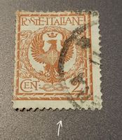 Italien 1901 briefmarke abart dezentriert