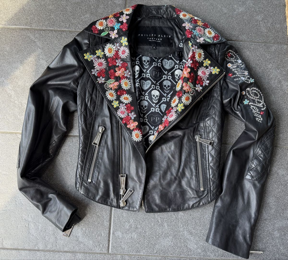 Philipp Plein Giacche: Exklusive Philippe Plain Totenkopf Lederjacke S – Usato da Staufen venduto da Elina08 2
