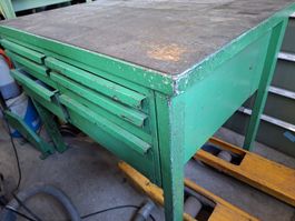 Werkbank massiv mit Lista Schubladen