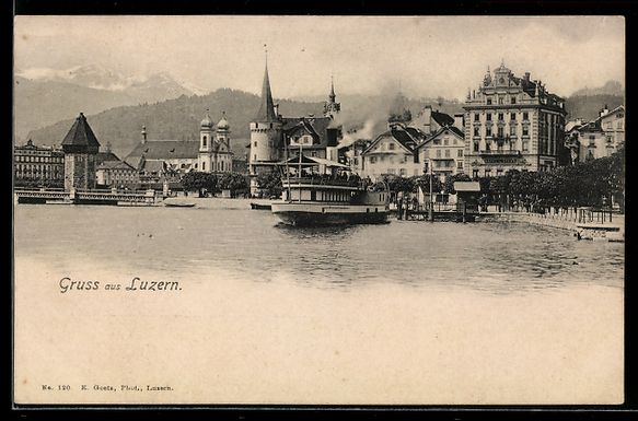 Cartes postales: AK Luzern, Seepromenade mit Dampfschiff – D'occasion à Berlin par bartko-reher