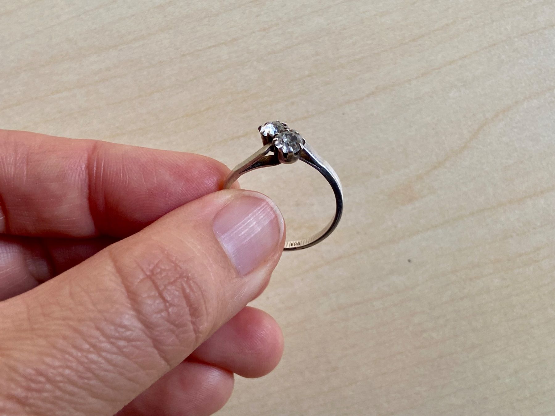 Anelli: Toi et moi Silber Ring mit Stempel 800 EPA – Usato da Niederhasli venduto da YHHC 1