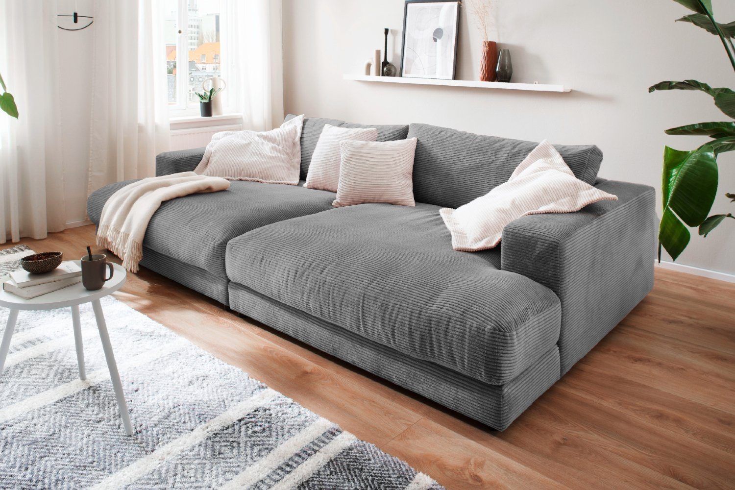 Sofas: Big Sofa High End in Cord dark grey – Neu und originalverpackt aus Bischofszell von deluxe-moebel