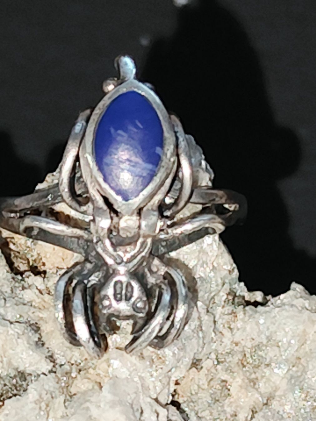 Bagues: Gothic Spinnenring 925 Silber Giftring Ring blauer Stein – D'occasion à Bettingen par hamau2012