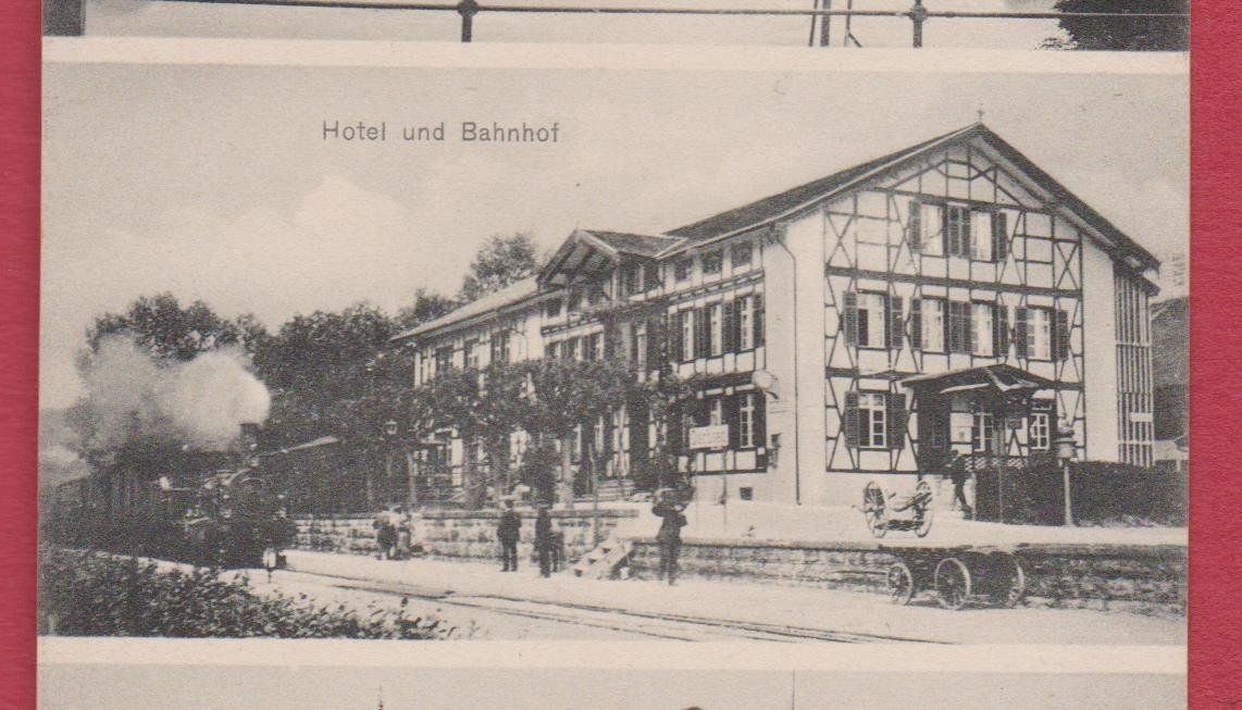 Cartoline postali: Dachsen ZH   :   alte 3-Bild Ansichtskarte mit Bahnhof  1909 – Usato da Vitznau venduto da Ropaku 2