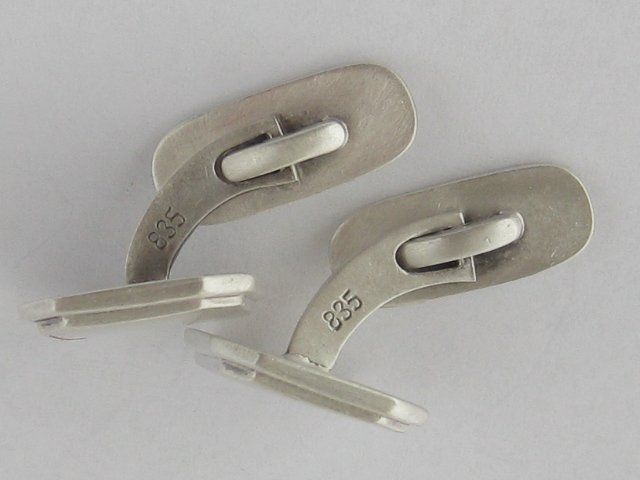 Gemelli: Vintage Manschettenknöpfe Silber 835 Perlmutt – Usato da Ermatingen venduto da Decovin 2