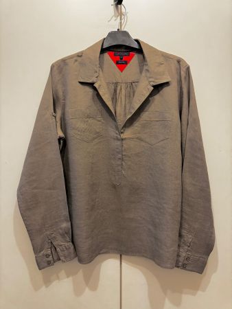 Chemise TOMMY HILFIGER, style tunisien, kaki, taille 12