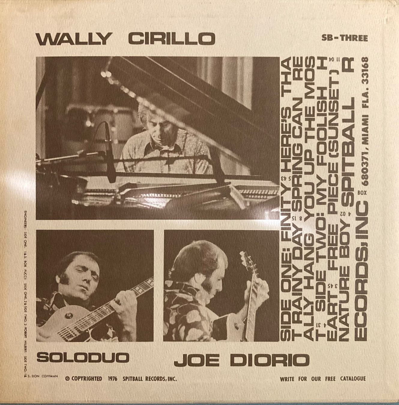 Dischi in vinile: JOE DORIO / WALLY CIRILLO - SOLODUO – Usato da Poliez-Pittet venduto da Newtown-Records 1