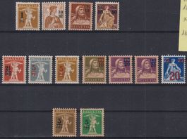 R24) Lot Aufbrauchsausgaben 132-181, mit Gummi ohne Falz,
