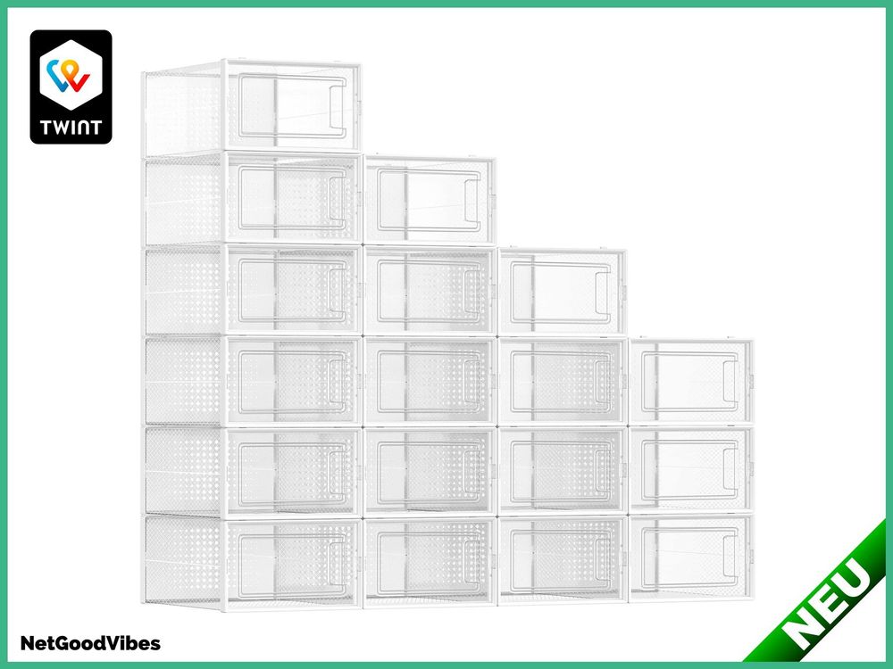 7 Stück Stapelbare Schuhboxen Aus PP – Transparent, Mit Klappdeckel, 27,5x18x9,5 Cm, Faltbar & Platzsparend