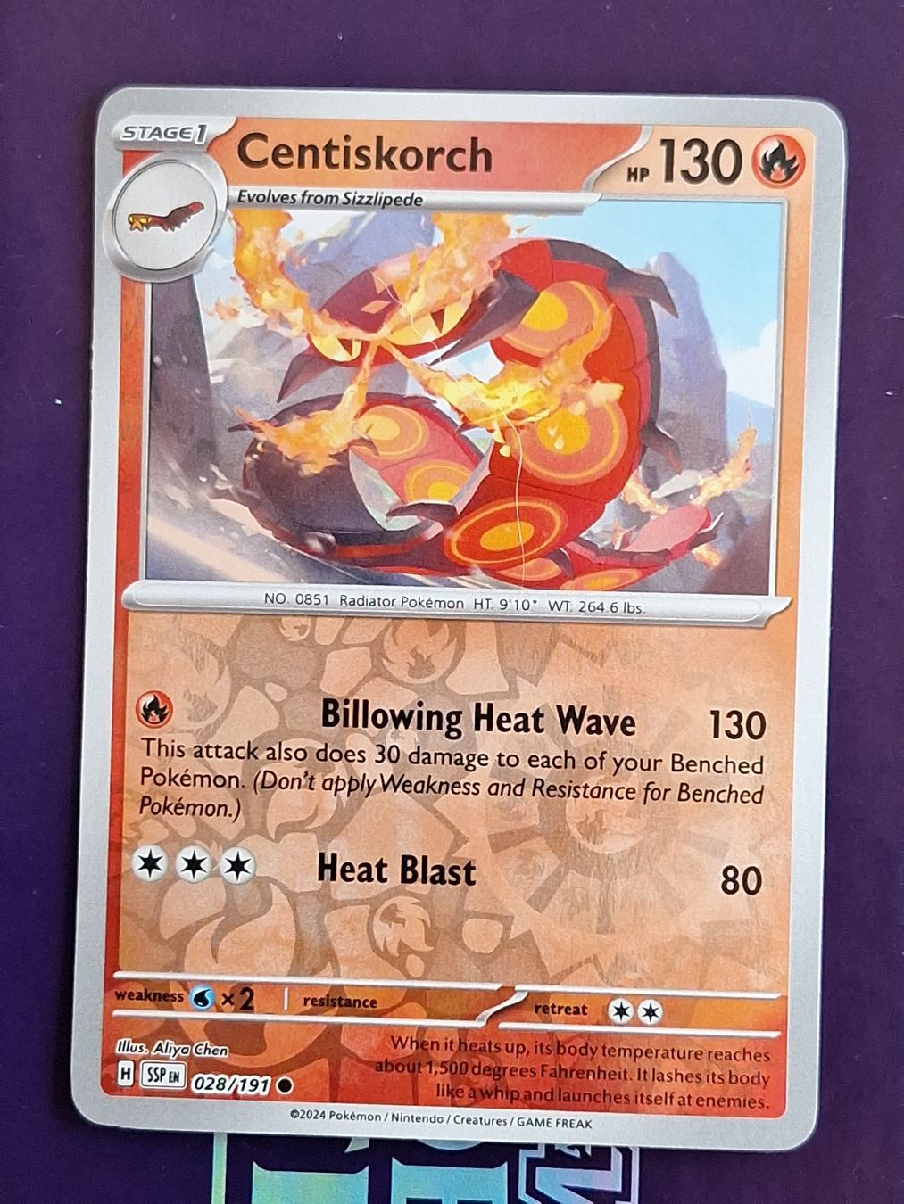 Pokémon Carte collezionabili: Centiskorch - Reverse Holo - Pokemon Surging Sparks – Usato da Altstätten SG venduto da GGsGameshop