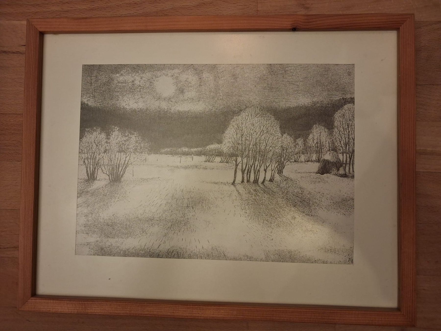 Tableaux: Peter Bergmann, Bäume mit Sonne – D'occasion à Burgdorf par stoubi