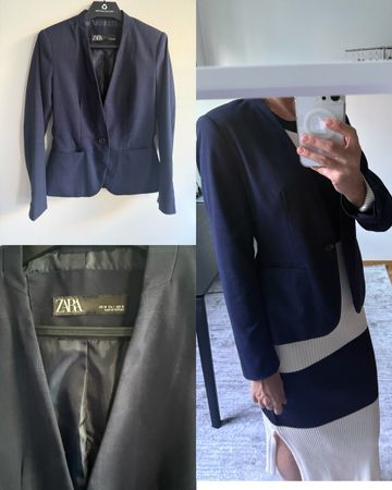 ZARA navy blue blazer like new! (size S)
