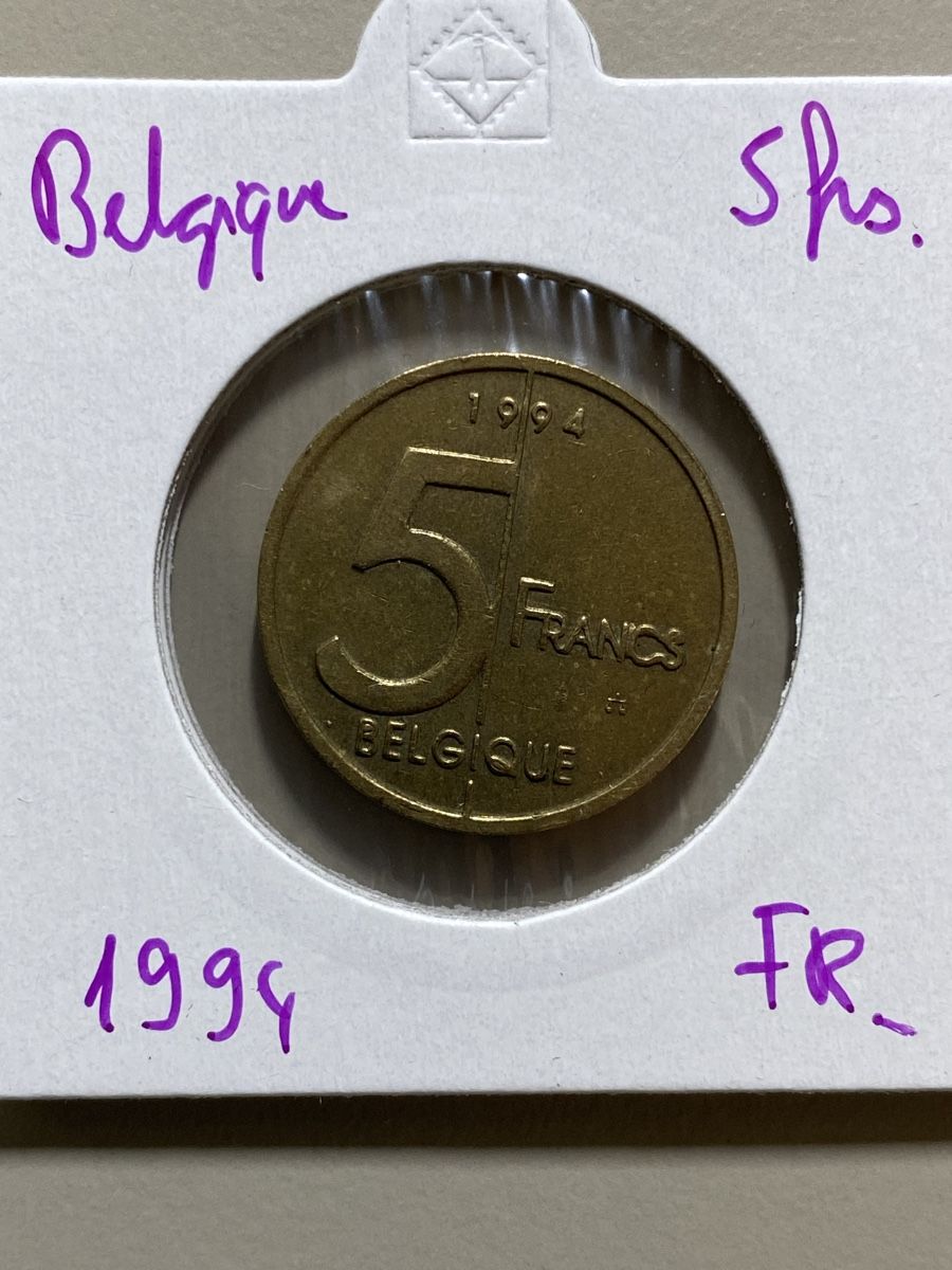 Tutti le monete: Belgique - 5 francs - 1994 - français  – Usato da Payerne venduto da Mike1682