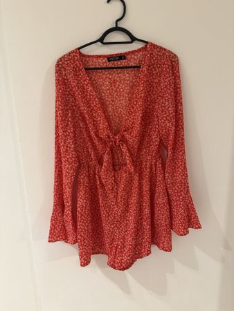 Chemisier rouge à fleurs Motivi, taille 38, parfait été!