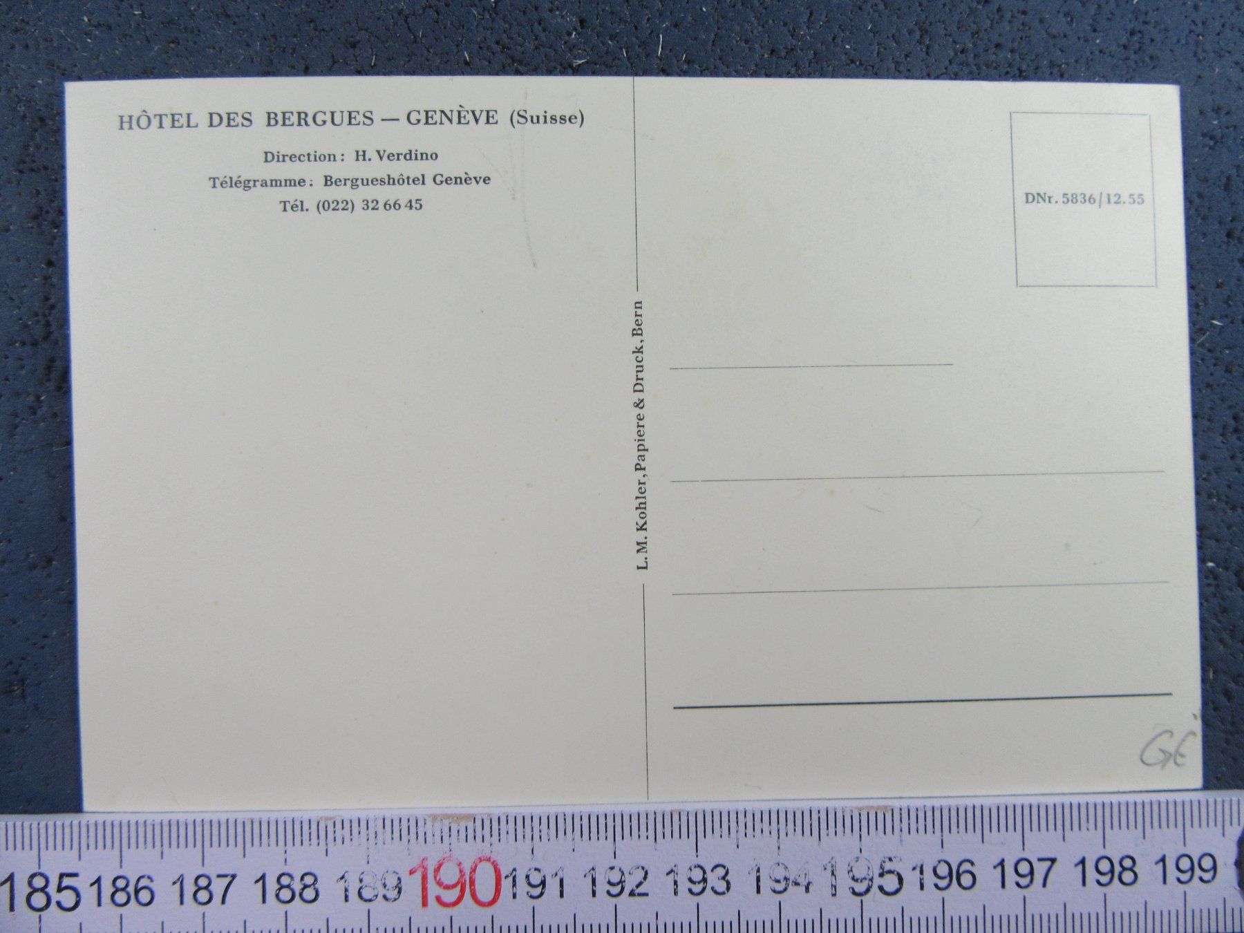 Cartoline postali: GENEVE HOTEL DES BERGUES GE AK – Usato da Ettingen venduto da Hausi4711 1