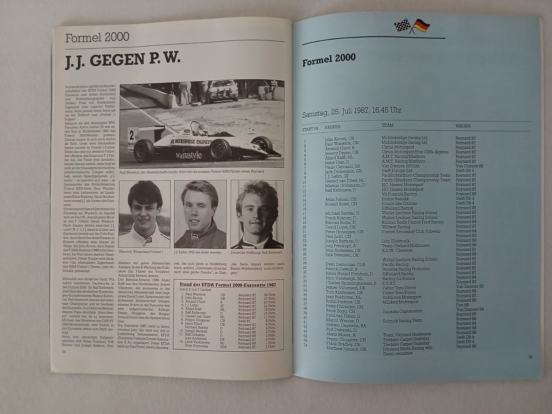 Riviste & Magazine: Programmheft Formel 1; GP Deutschland, Hockenheim 1987 – Usato da Aarburg venduto da Hktm 8