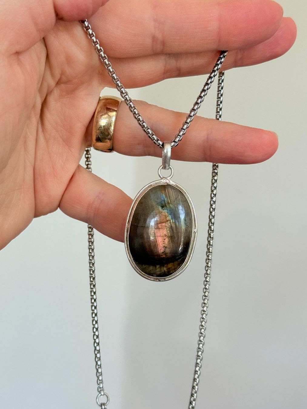 Catenine: Collier pendentif Labradorite - Élégant 💎 – Nuovo e nell'imballaggio originale da Genève venduto da AWWA 1