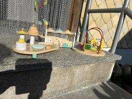 Holzspielzeug Set Eichhorn Motorikschleife gebrauchter Zusta