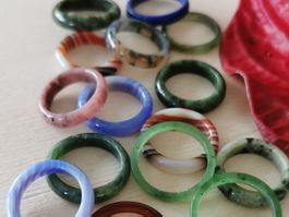 16 Stk. Naturstein-Ringe / Restposten-Verkauf