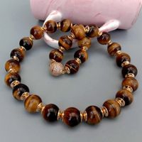 Tigerauge Halskette Edelstein Collier Pierre Oeil de Tigre