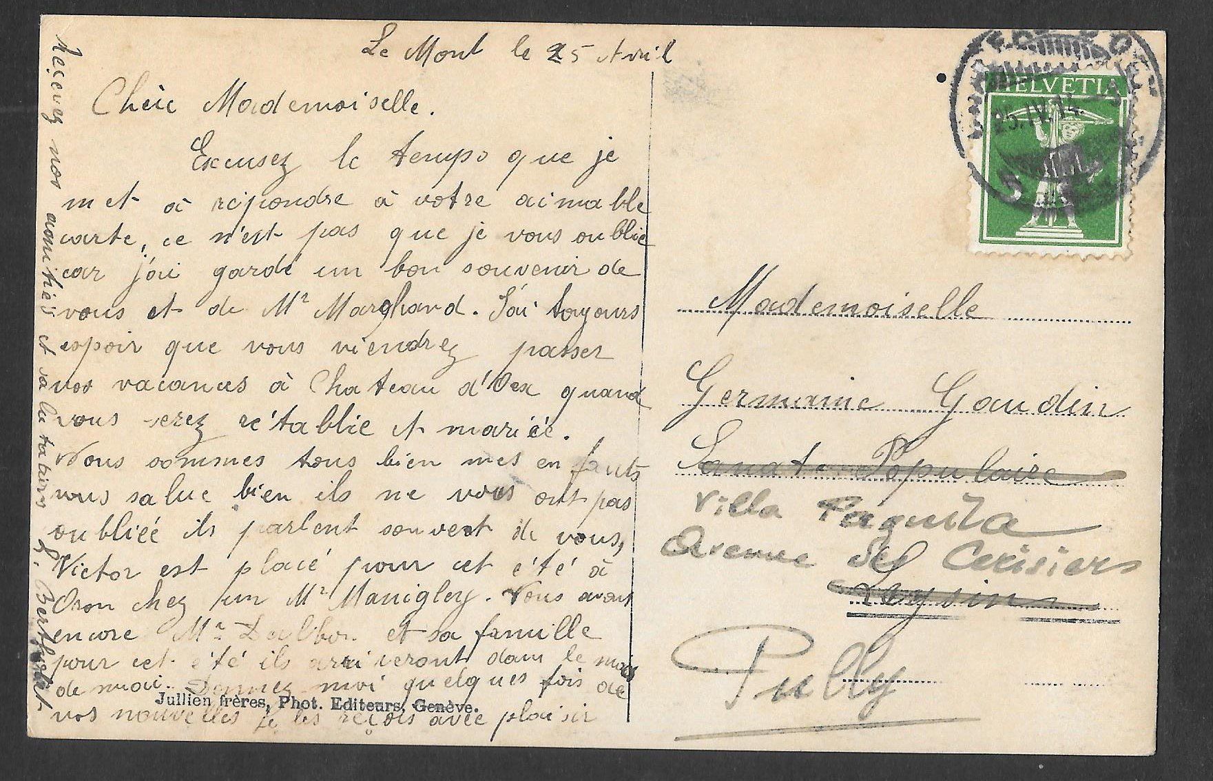 Cartoline postali: Château-d'Oex vue générale – Usato da Olten venduto da clotaldi 1