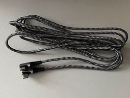 USB C Nylon 90 Grad Winkel Lade- Datenkabel - 3m - NEU