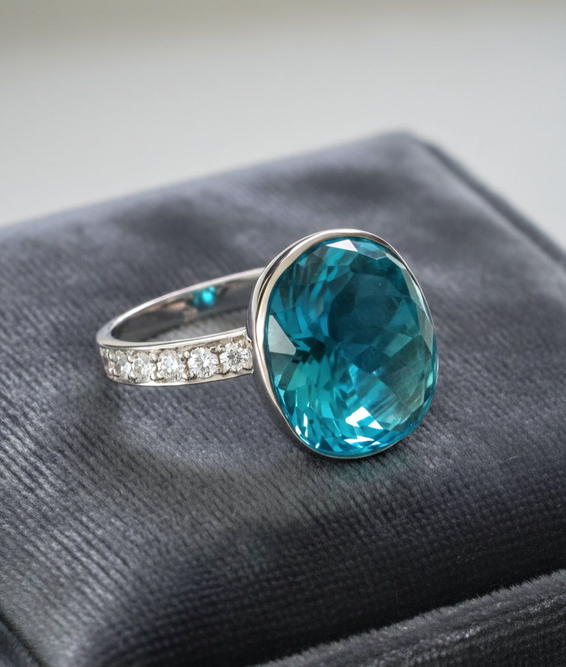 Anelli: Silberring (925) mit blauem Topas - NEU – Nuovo e nell'imballaggio originale da Uetikon am See venduto da Coralreef