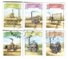 Briefmarken "Lokomotiven". Benin