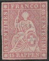 Strubel,Nr.24G, entwertet mit Stabstempel Rose, Kt.AR.