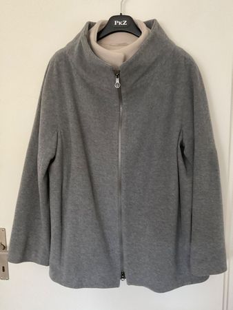 ERICH FEND Austria Wolle Kaschmir Mantel Jacke Gr 42 grau