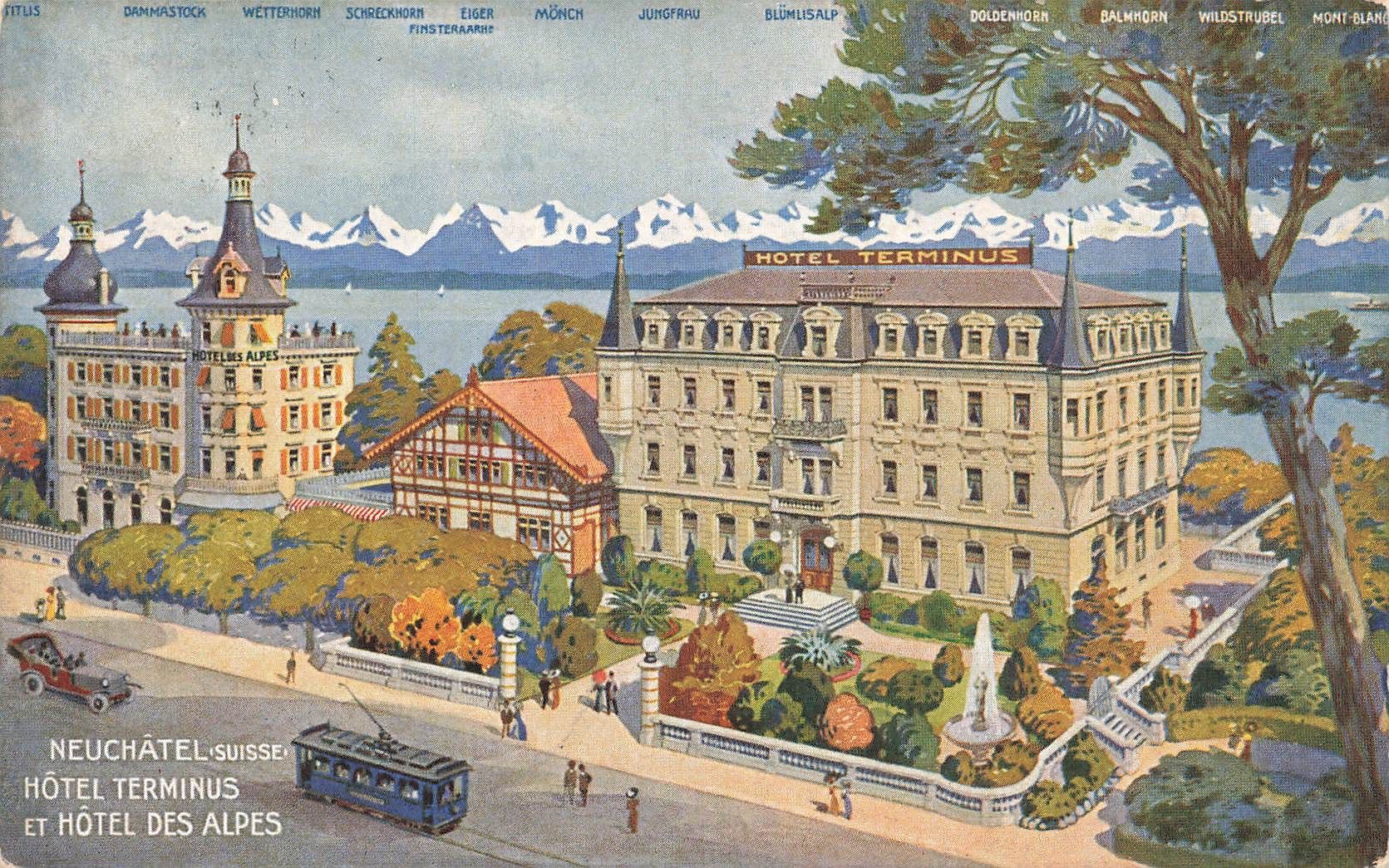 Ansichtskarten: Neuchatel hotel terminus – Gebraucht aus Biasca von Blenio71