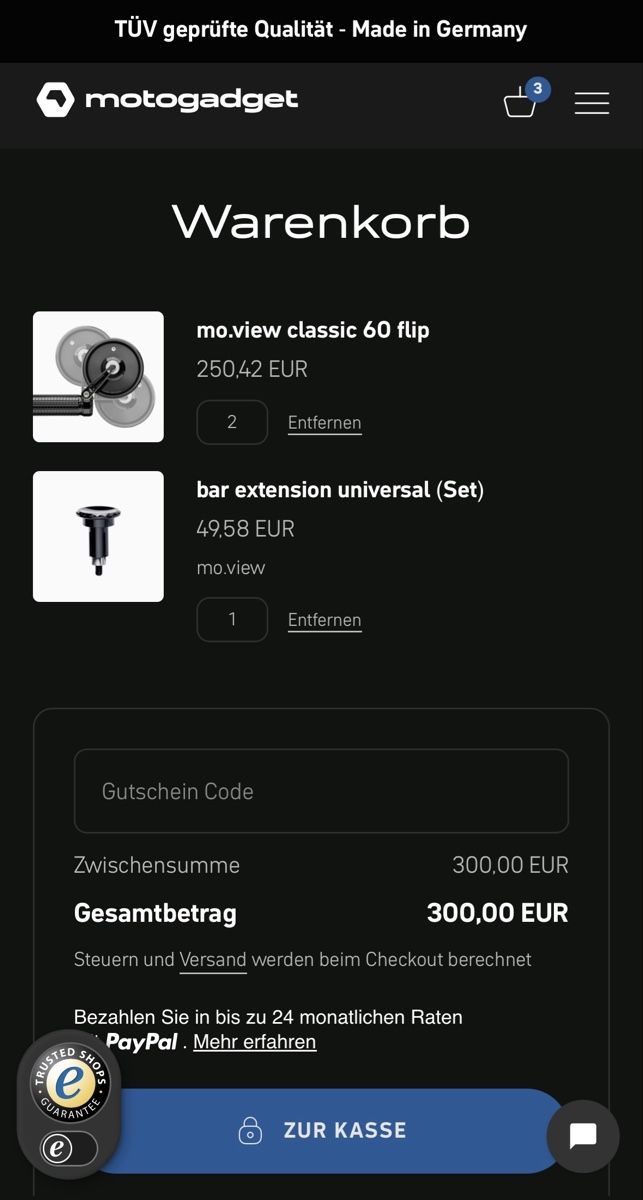 Alle Motorradersatzteile: motogadget mo.view classic 60 flip – Gebraucht aus Basel von D_97 3