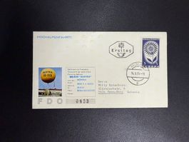 Ballonbrief Hochalpenfahrt Mürren - Meina V.d.Nendaz 25.8.64