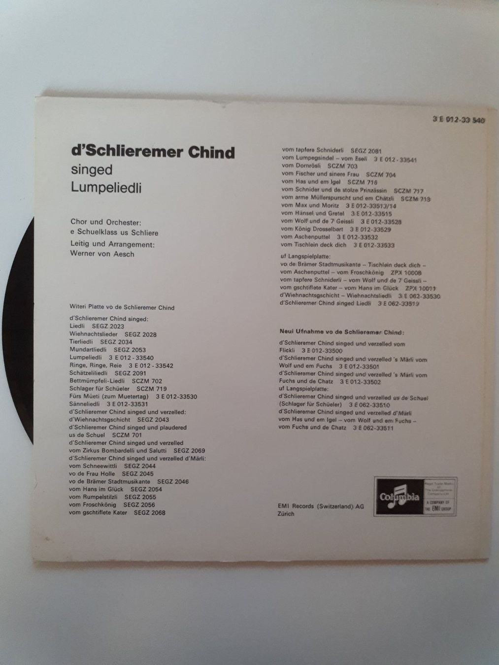 Dischi in vinile: D' Schlieremer Chind singed – Usato da Dietikon venduto da Buchantiqdietikon 1