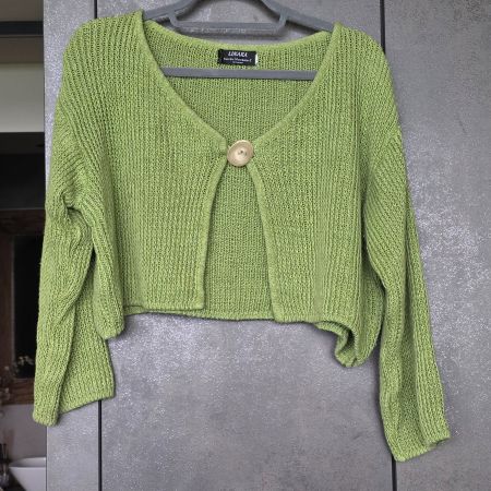🐸 LEINEN STRICKJACKE JÄCKLI KERSTIN ÖFVERHOLM 🇨🇭 Gr S M L
