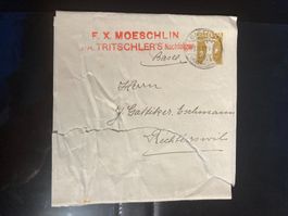 Schweiz 1913 Streifband 2Rp Tellknabe F.X.Moeschlin Basel