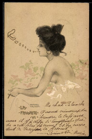 Ansichtskarten: Raphael Kirchner: Junge Frau mit entbl – Gebraucht aus Berlin von bartko-reher