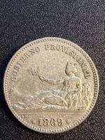 1 Pesetas 1869 Spanien - Silber 835/1000 - sehr schön