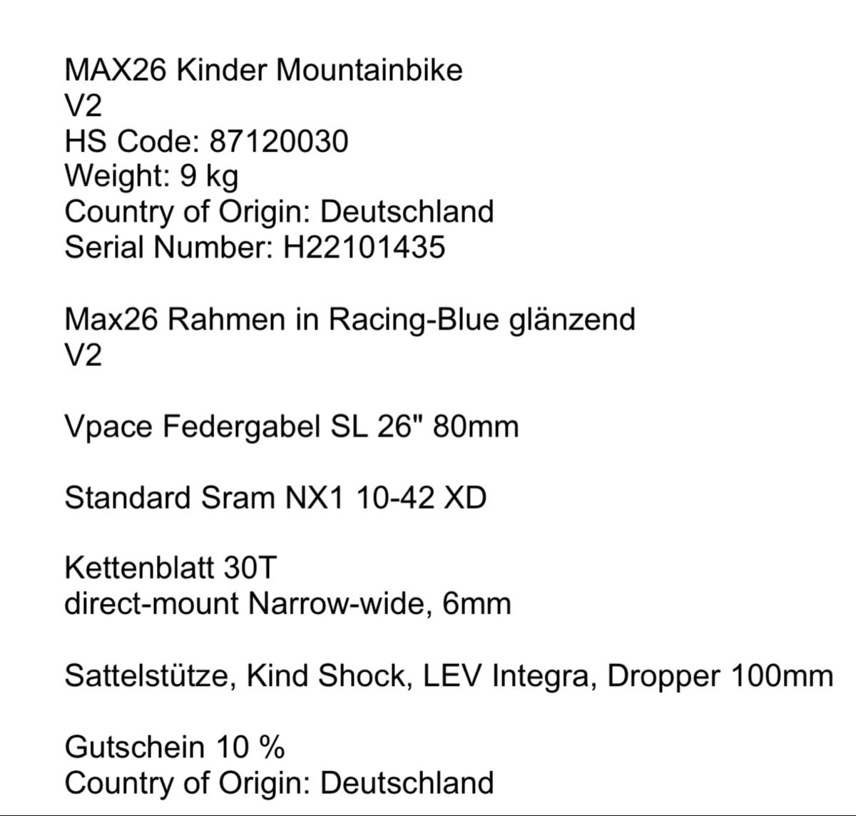 Biciclette: VPACE MAX26 Kinder MTB – Usato da Madiswil venduto da Swizz 3