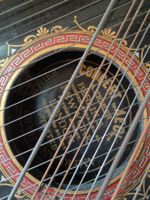 Ameikan Harp Zither Aeol,+ Noten, Koffer, antikes Instrument