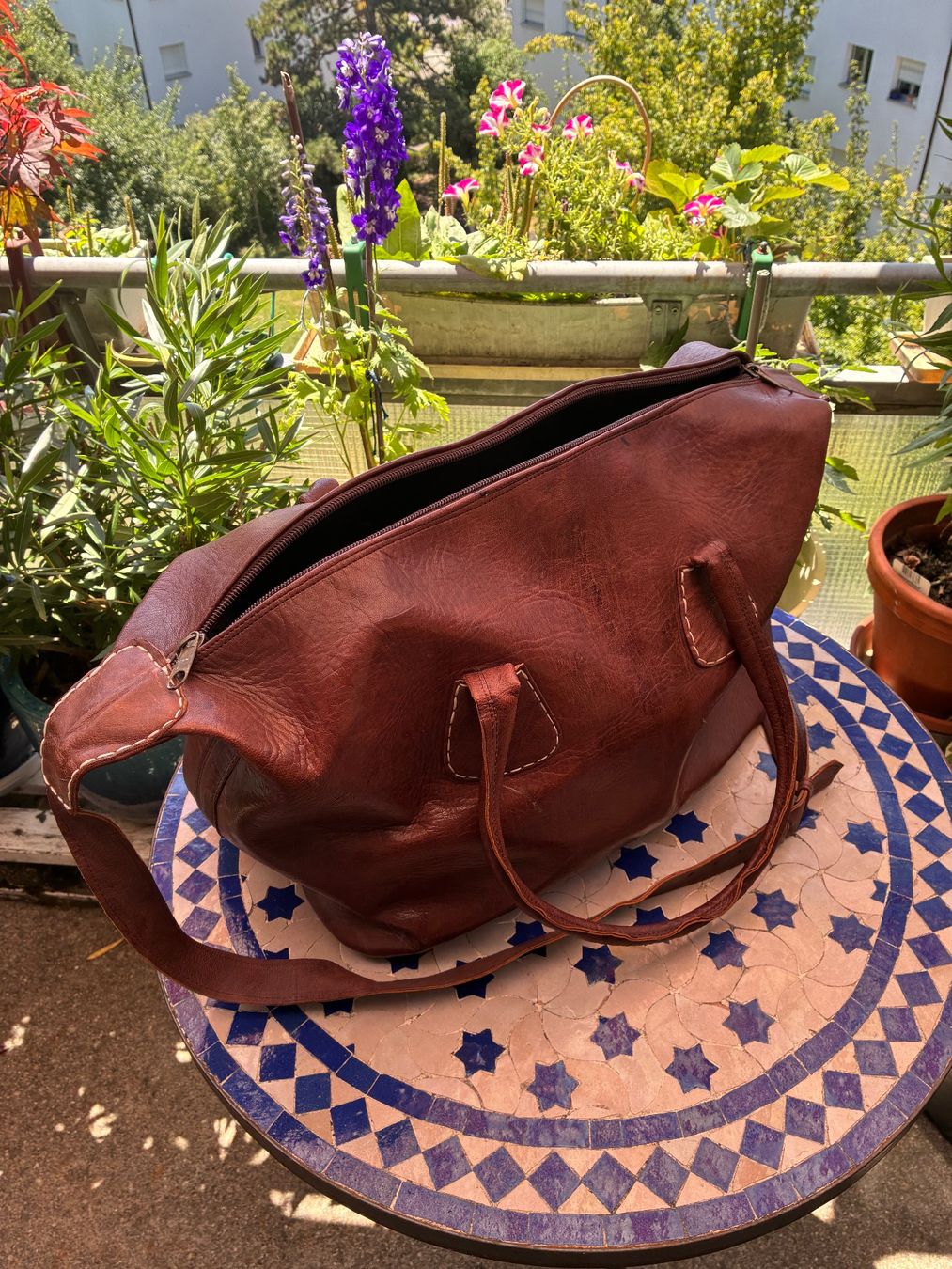 Borse: Reisetasche aus echtem Leder aus Marokko – Usato da Zürich venduto da thetschi