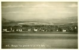 Morges - Vue générale, le lac et le Jura