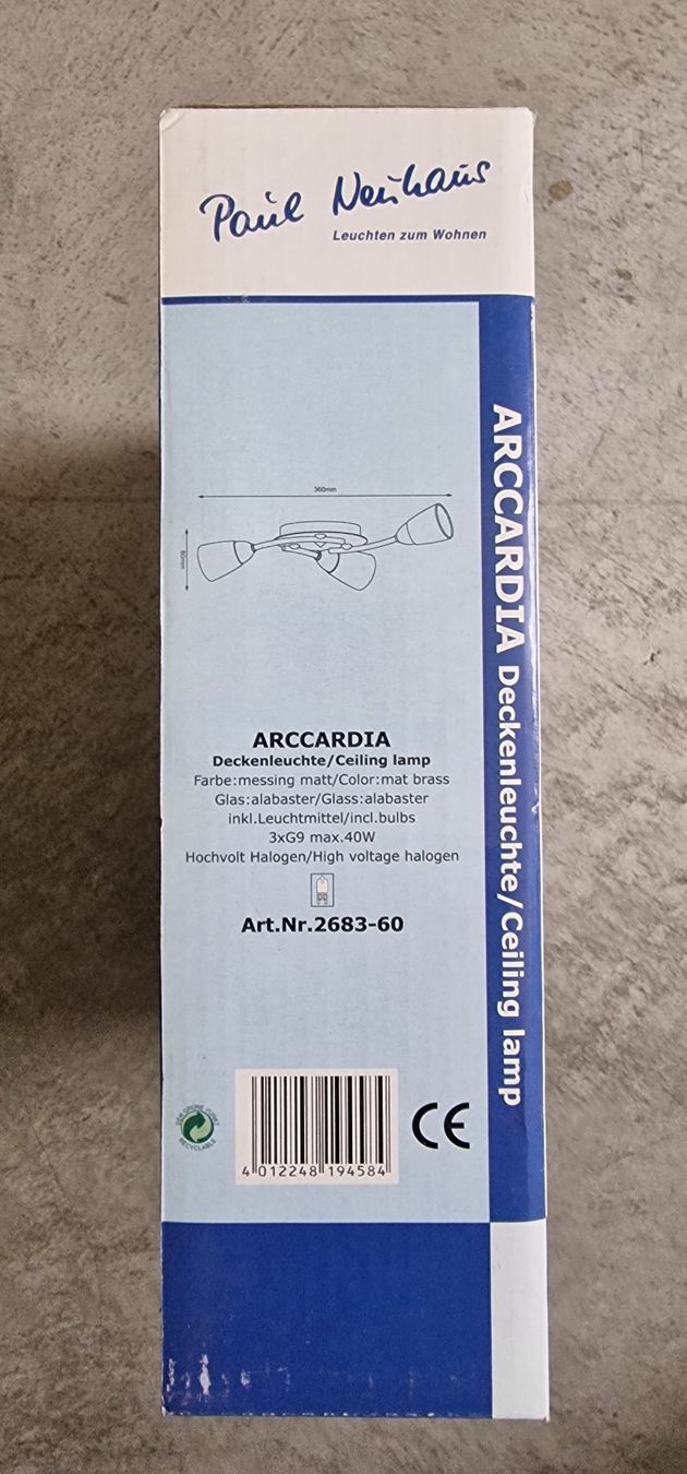 Lampadari & plafoniere: ARCCARDIA Deckenleuchte, neu, messing matt, Top-Design! – Nuovo e nell'imballaggio originale da Gommiswald venduto da Leuchtenwelt.ch 1