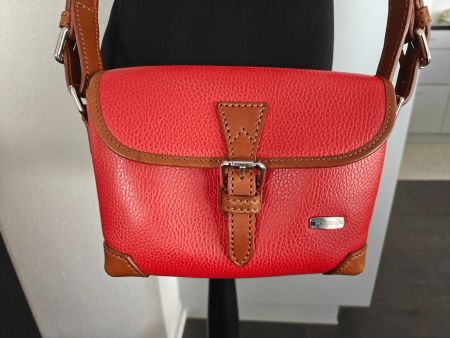 Damen Ledertasche Umhängetasche rot braun neu