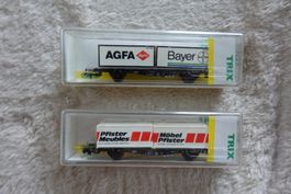 2 Eisenbahn Container Wagen Trix Spur N