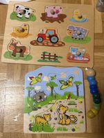 Ensemble 2 puzzles en bois animaux et ferme occasion