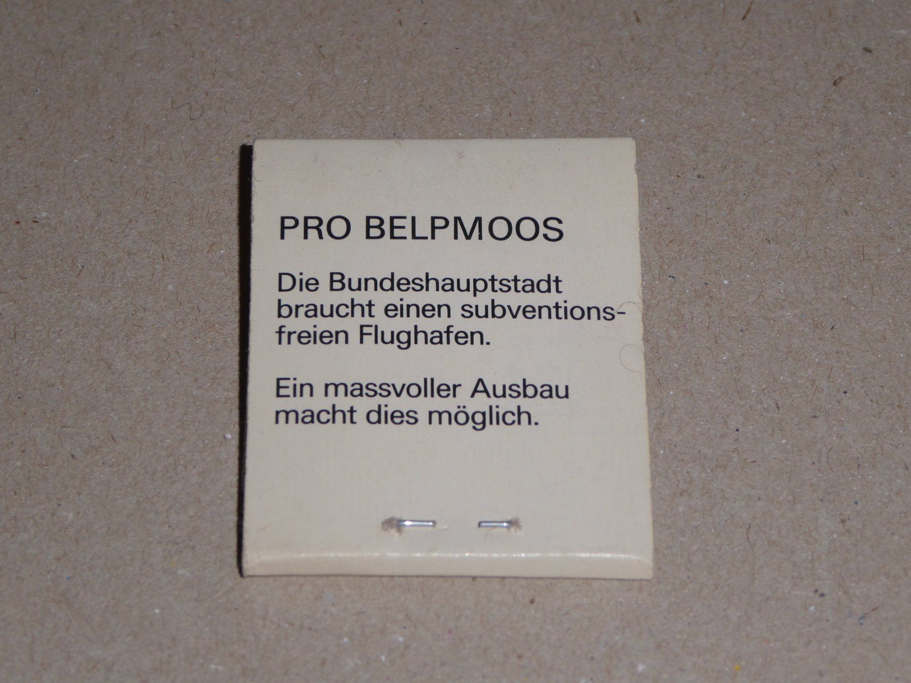 Accendini: Zündholz Briefli    Streichholz   Pro Belpmoos – Nuovo (secondo la descrizione) da Thun venduto da 427er 1